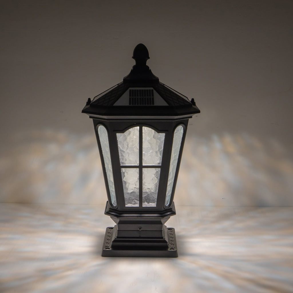 16.5 in. Matte Black Outdoor Post Lantern Waterproof Aluminum Exterior Pillar Light with LED Bulb for Patio Driveway Garden Porch