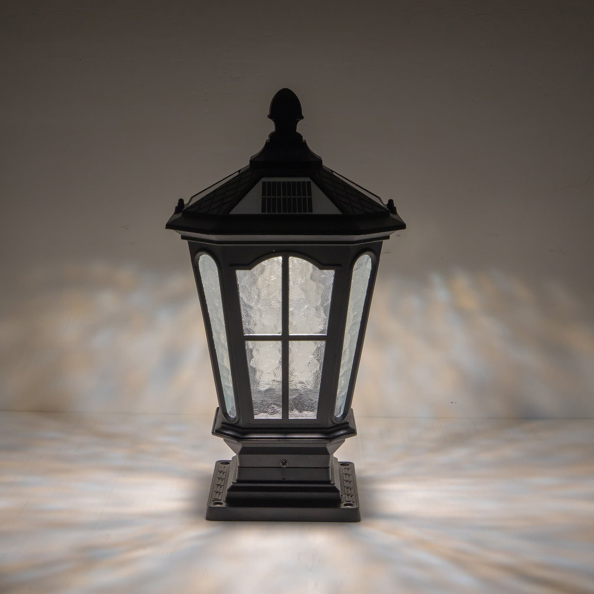 16.5 in. Matte Black Outdoor Post Lantern Waterproof Aluminum Exterior Pillar Light with LED Bulb for Patio Driveway Garden Porch