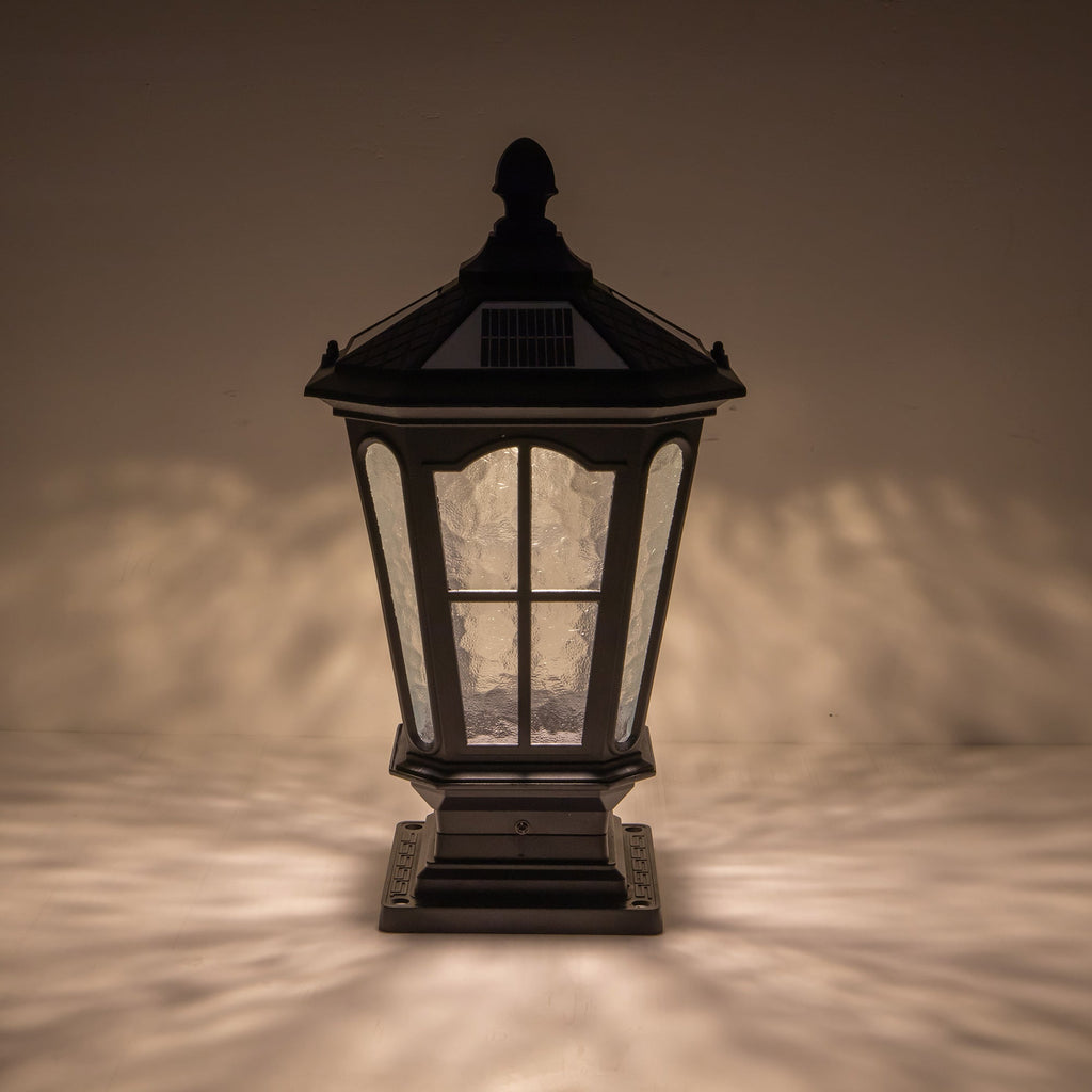 16.5 in. Matte Black Outdoor Post Lantern Waterproof Aluminum Exterior Pillar Light with LED Bulb for Patio Driveway Garden Porch