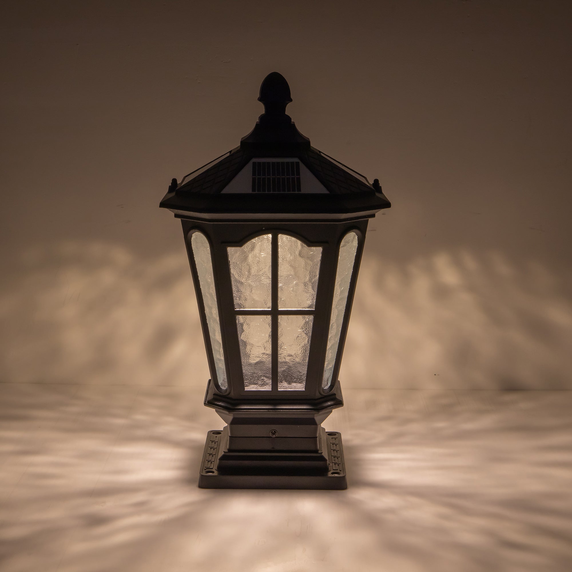 16.5 in. Matte Black Outdoor Post Lantern Waterproof Aluminum Exterior Pillar Light with LED Bulb for Patio Driveway Garden Porch