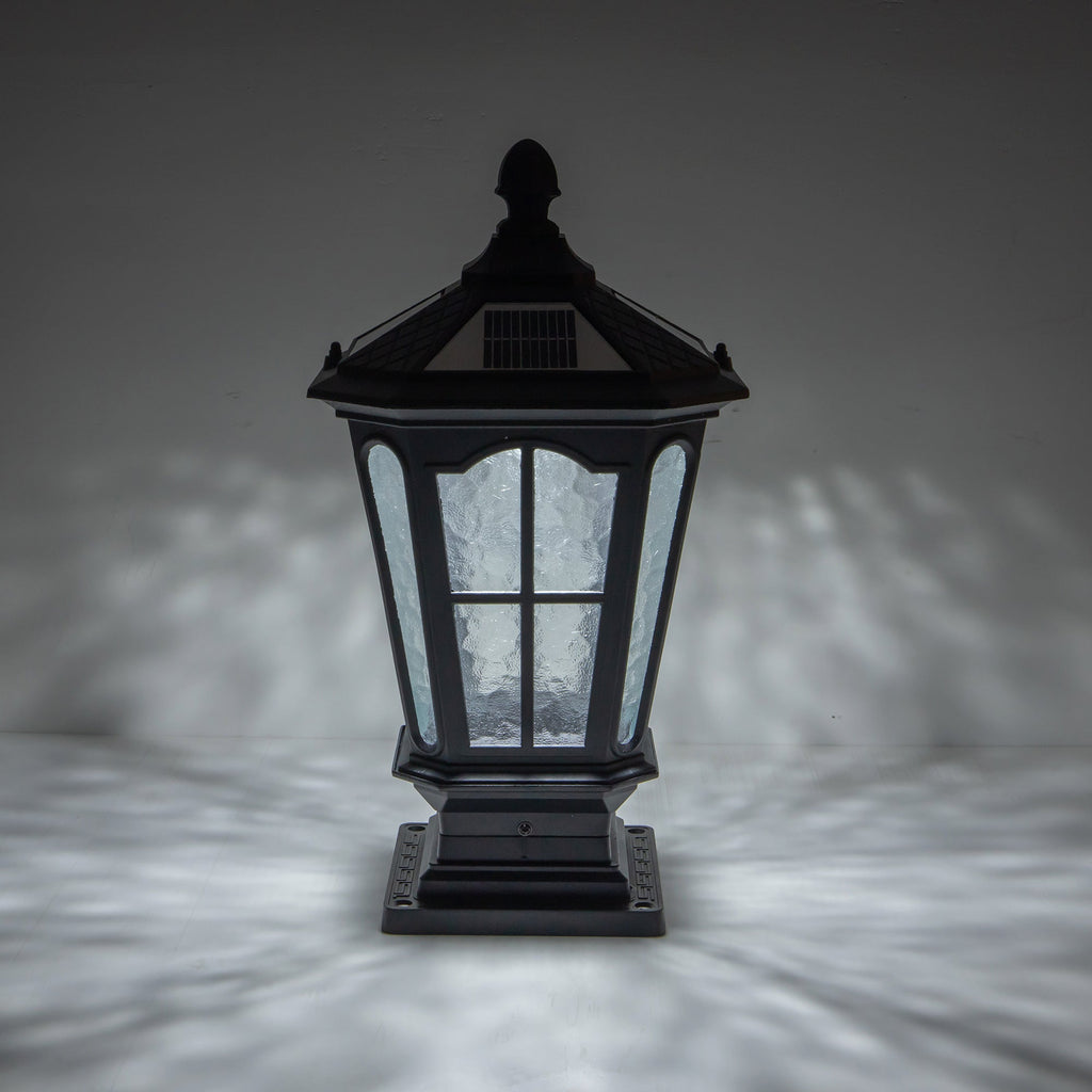 16.5 in. Matte Black Outdoor Post Lantern Waterproof Aluminum Exterior Pillar Light with LED Bulb for Patio Driveway Garden Porch