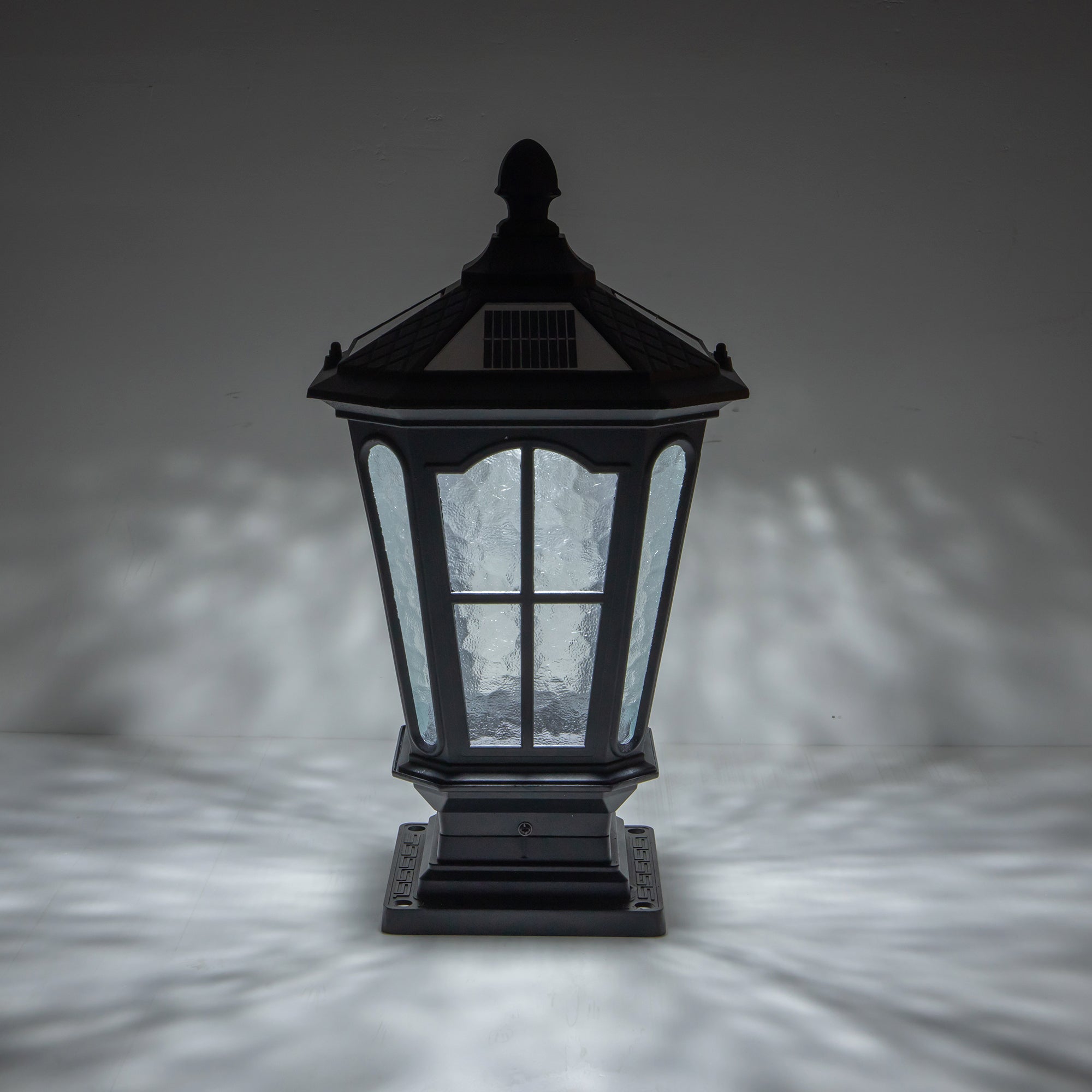 16.5 in. Matte Black Outdoor Post Lantern Waterproof Aluminum Exterior Pillar Light with LED Bulb for Patio Driveway Garden Porch