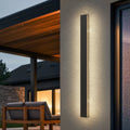 Jandcase 39.4in Outdoor LED Wall Light, Side Emitting Linear Wall Sconce, 30W 3000K Warm Light Black Exterior Fixture for Porch Patio 110V