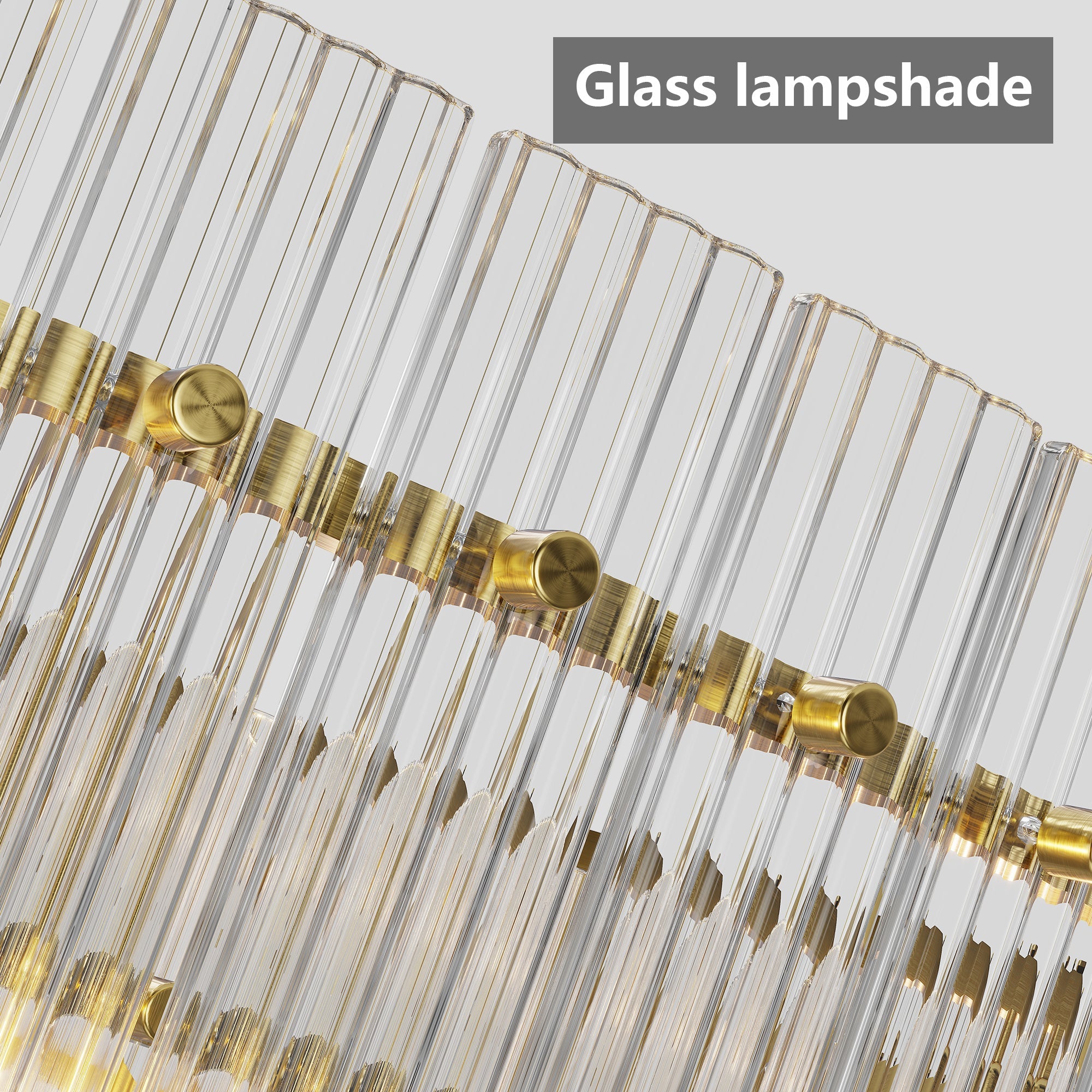Jandcase 37in. Gold 2-Tier 8-Light Water Ripple Crystal Chandelier Modern Ceiling Light for Dining Room Living Room Bedroom Foyer High Ceiling