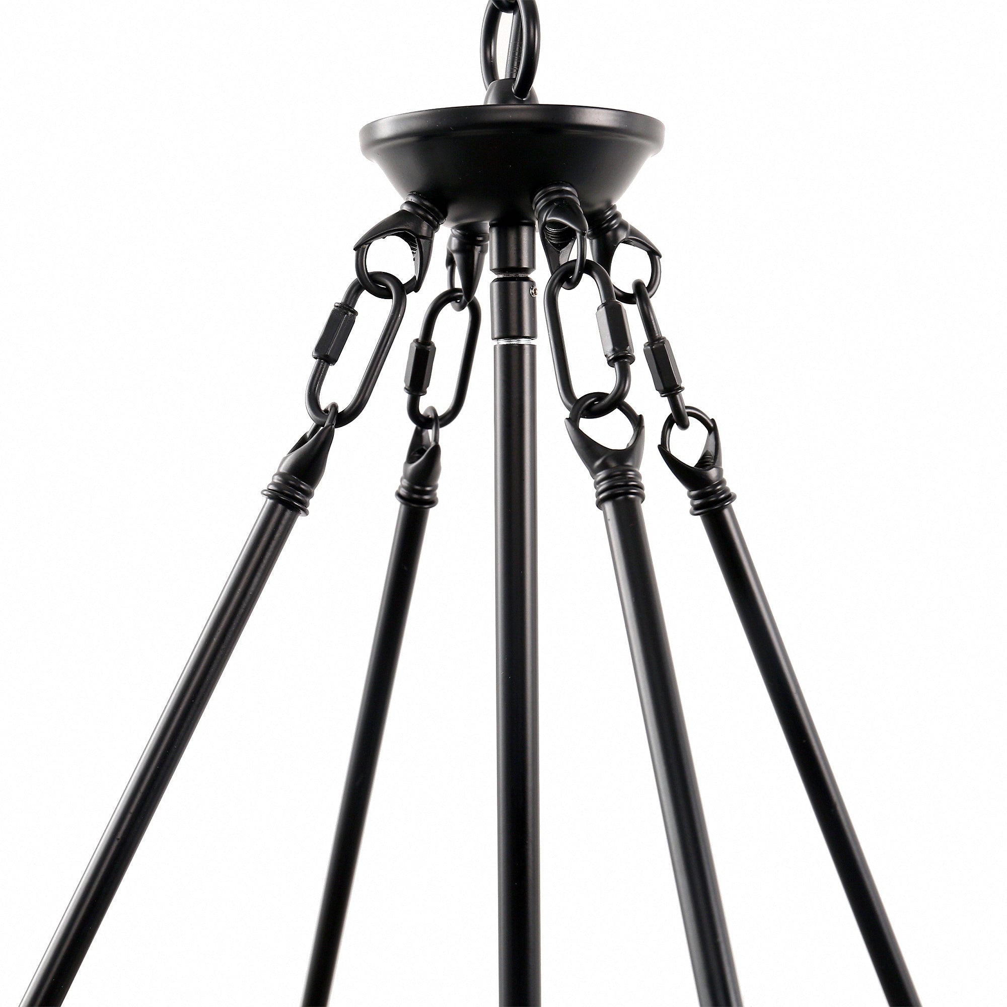Jandcase 4-Light Matte Black Brown Drum Chandelier Industrial Metal Mesh Pendant Light Fixture E26