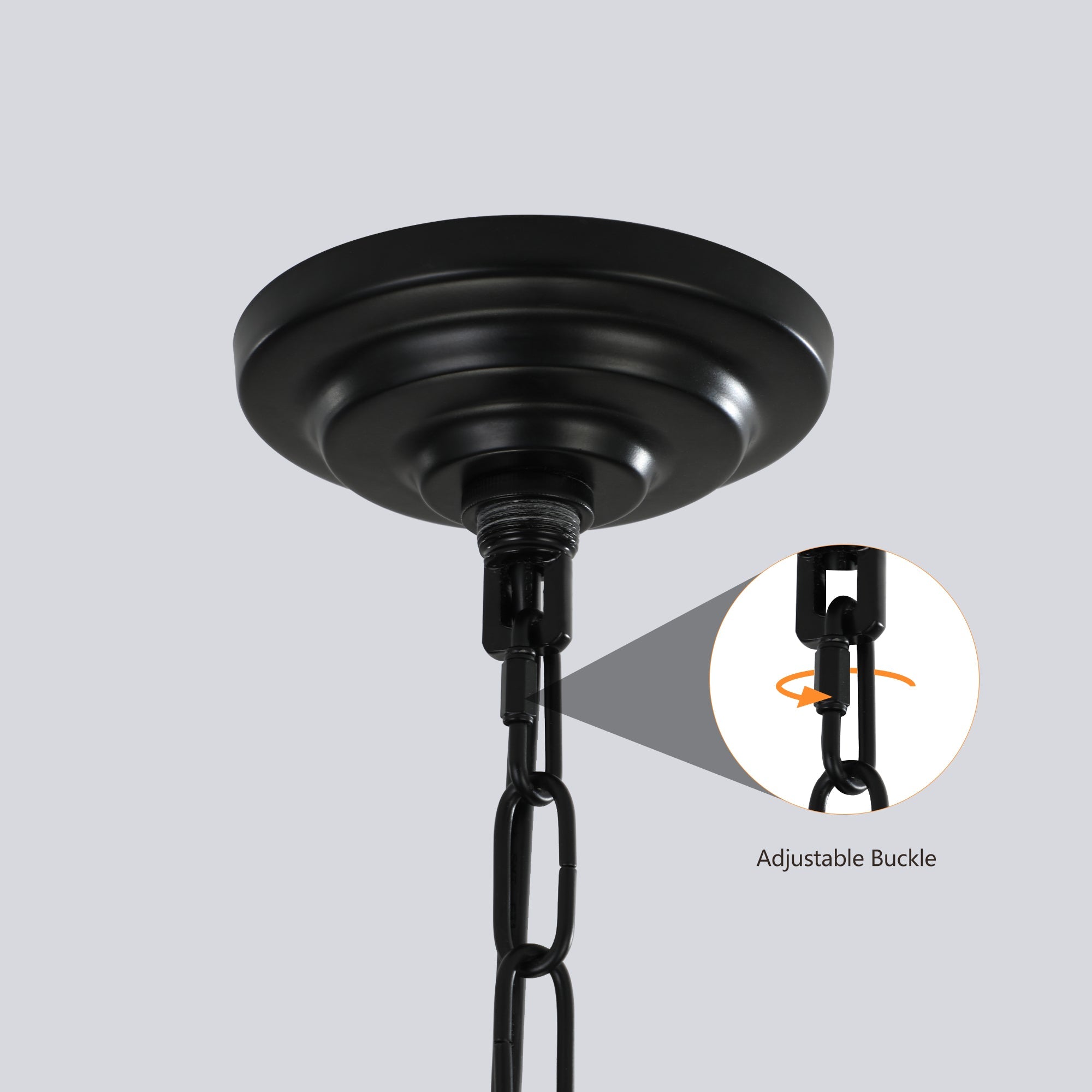Jandcase Black Farmhouse Pendant Light, 8-Light Adjustable Height Chandelier for Kitchen Island & Foyer, E12 Base (Bulbs Not Included)