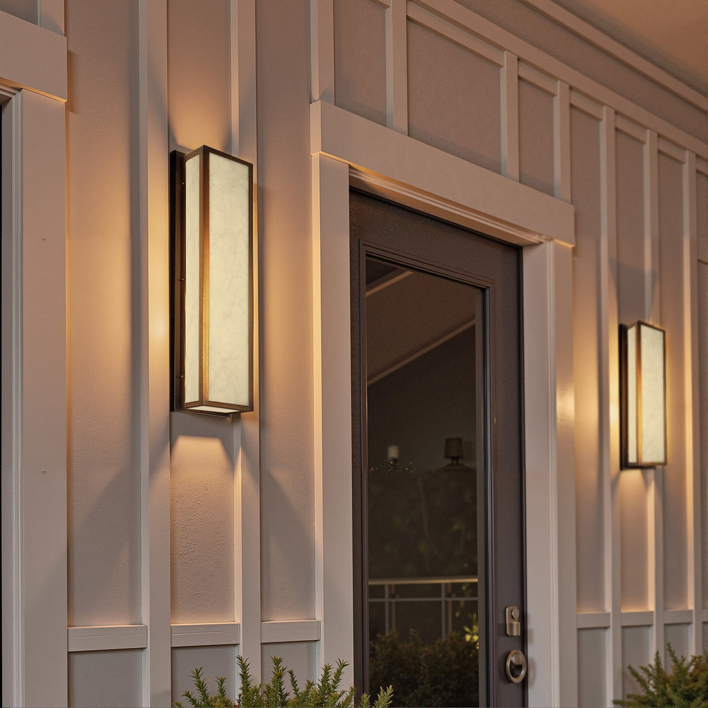 Jandcase 24.8in LED Outdoor Wall Light 30W IP65 Waterproof Marble Resin Sconce 3000K Modern Exterior Fixture