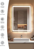 Jandcase LED Bathroom Mirror Vanity Light with Front & Backlight, Dimmable 3CCT, Anti-Fog, Shatter-Proof, Memory, Night Light