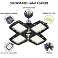 Jandcase LED Garage Light 4 Panel E26, 8000LM 6000K Deformable Ceiling Light, 38W High Brightness Shop Light for Garage Basement Workshop