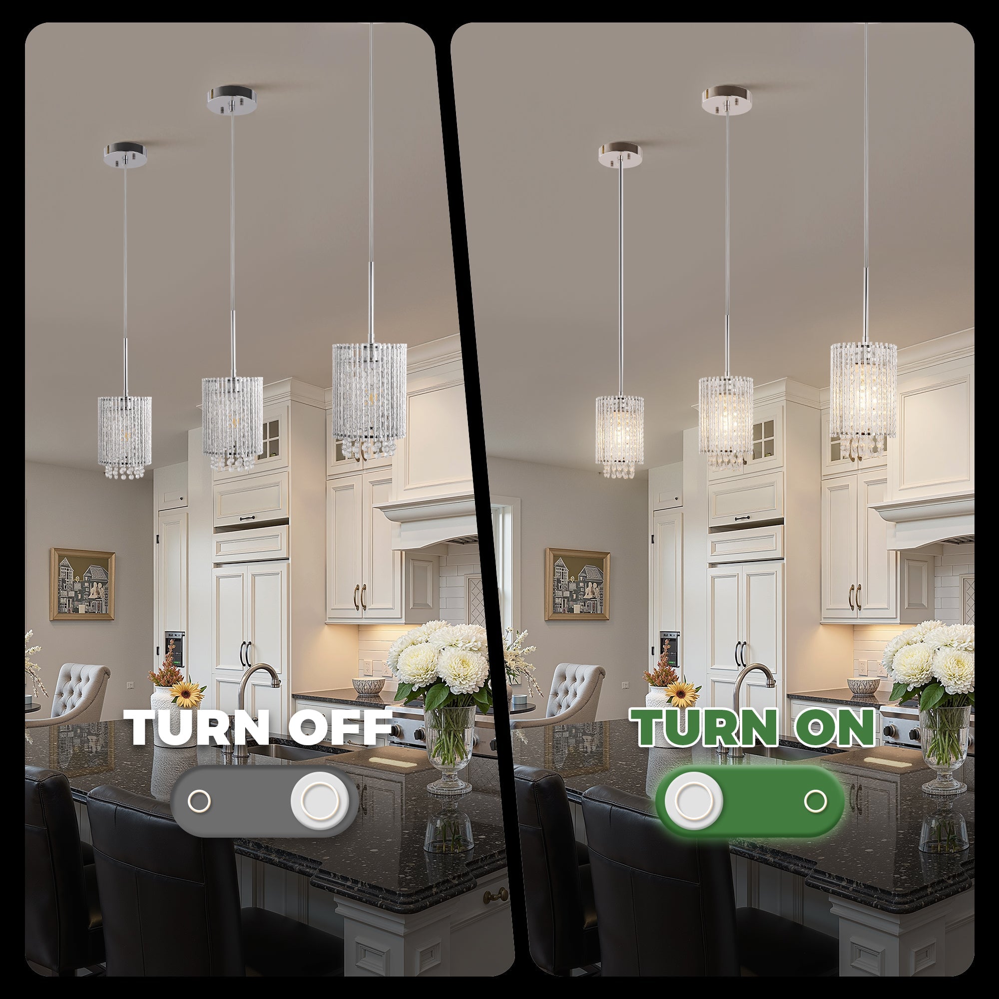 Jandcase Modern 3-Light Pendant Lighting Set, White Chrome Twisted Cylinder Aluminum Ceiling Lights 6.3in, E26 Base Indoor Kitchen Island Hanging Fixture 110-120V