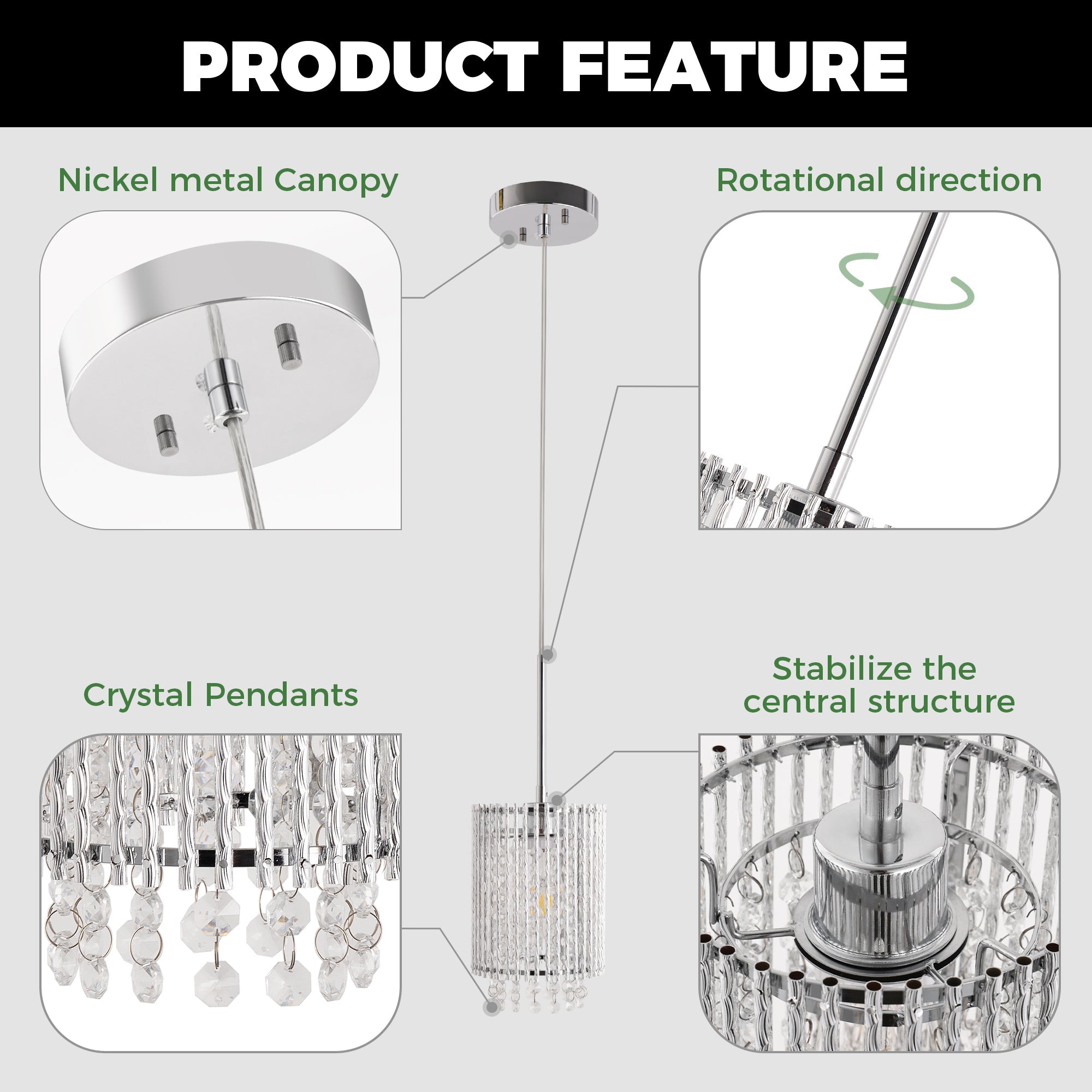 Jandcase Modern 3-Light Pendant Lighting Set, White Chrome Twisted Cylinder Aluminum Ceiling Lights 6.3in, E26 Base Indoor Kitchen Island Hanging Fixture 110-120V