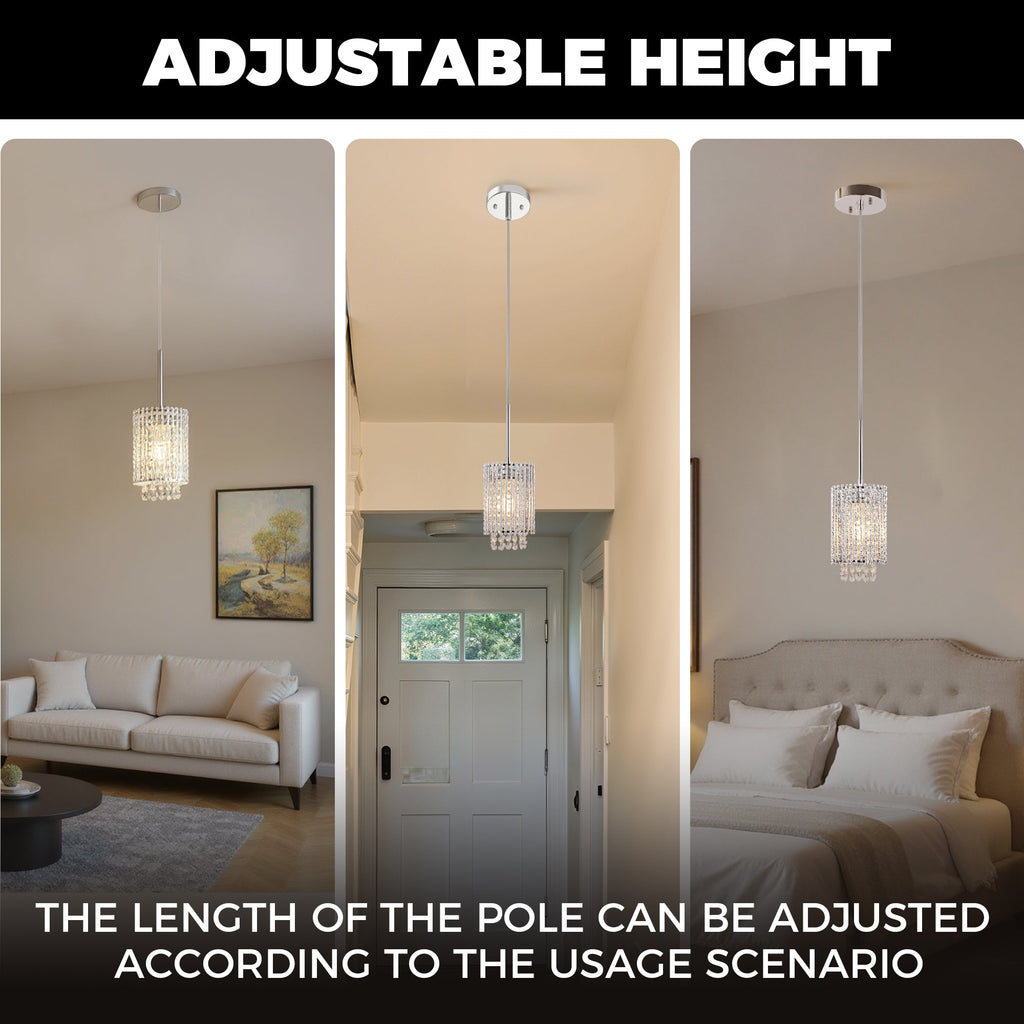 Jandcase Modern 3-Light Pendant Lighting Set, White Chrome Twisted Cylinder Aluminum Ceiling Lights 6.3in, E26 Base Indoor Kitchen Island Hanging Fixture 110-120V
