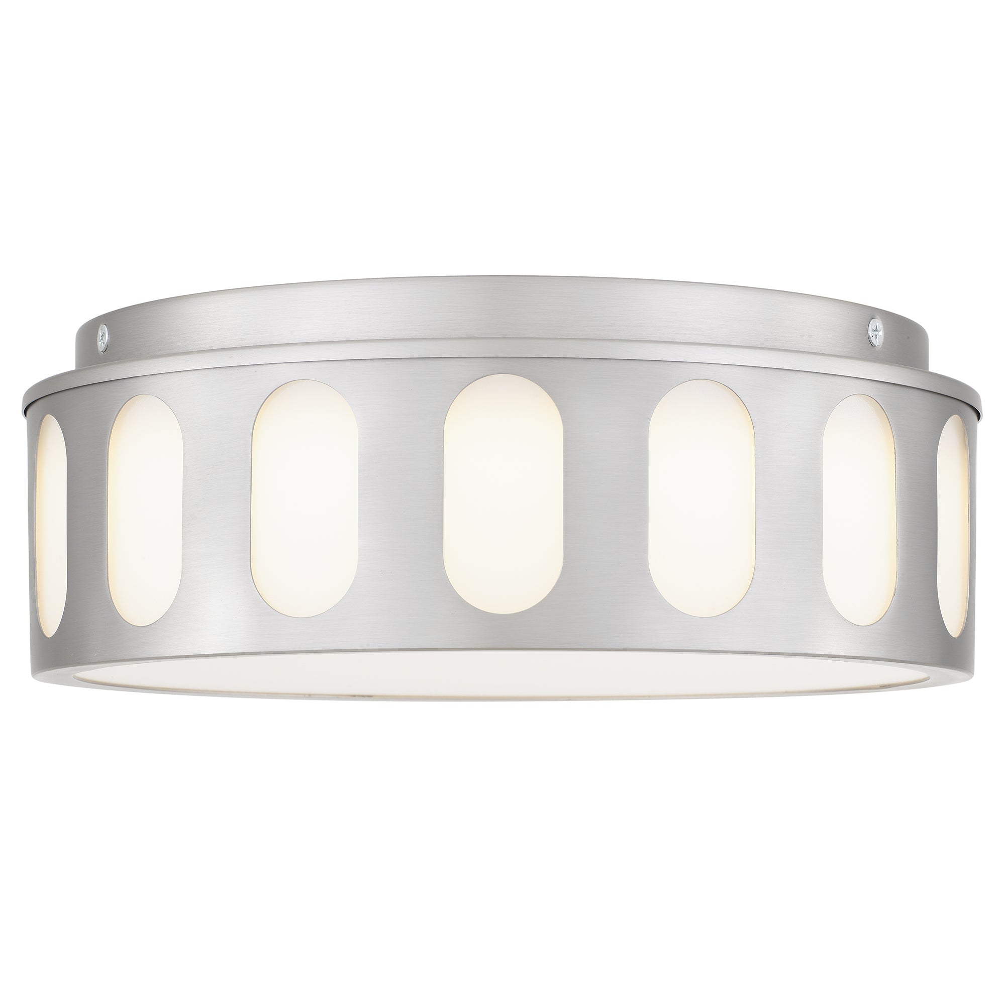 Jandcase 11.25in Brushed Nickel LED Flush Mount Ceiling Light Modern Low Profile Ceiling Fixture Energy Efficient Indoor Lighting