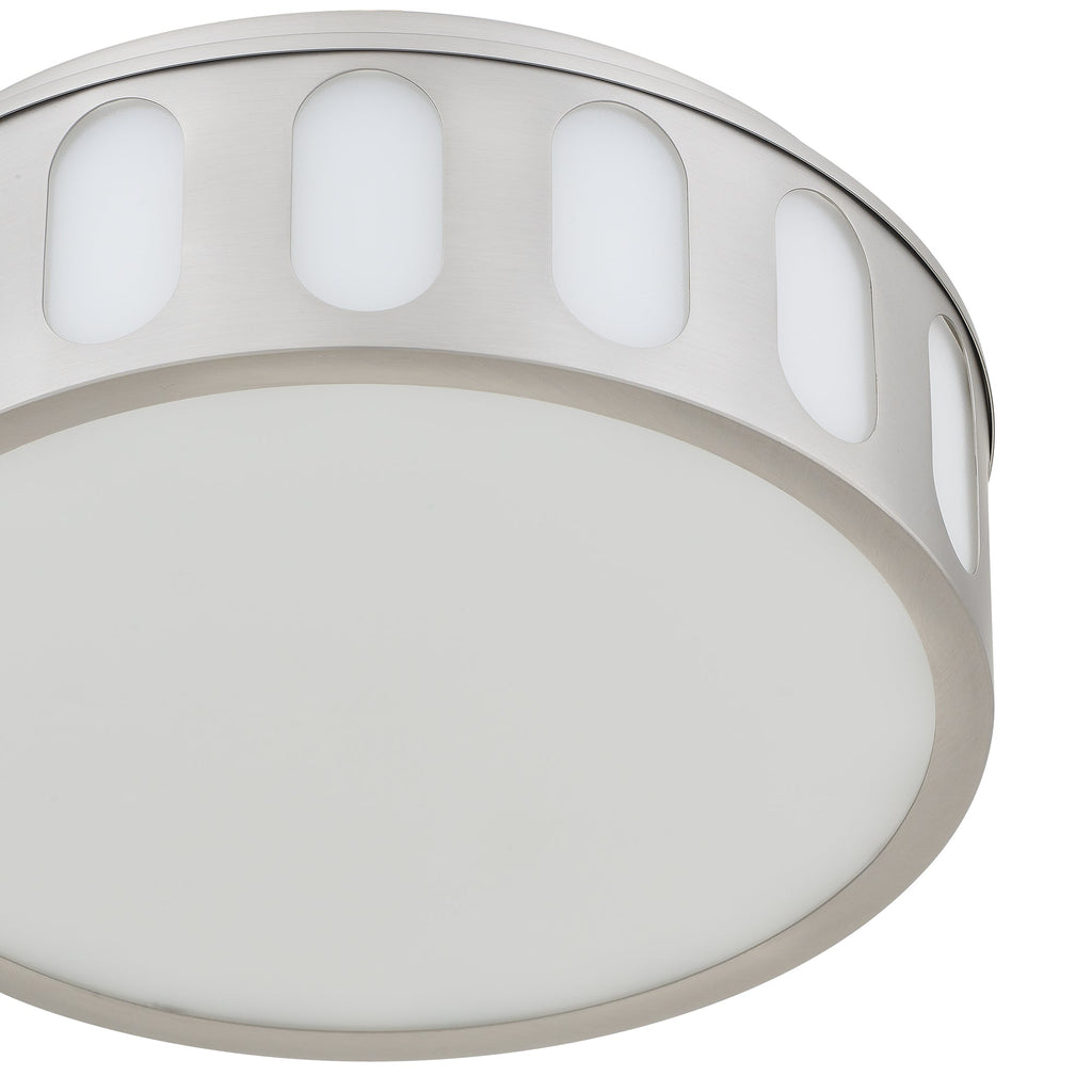 Jandcase 11.25in Brushed Nickel LED Flush Mount Ceiling Light Modern Low Profile Ceiling Fixture Energy Efficient Indoor Lighting