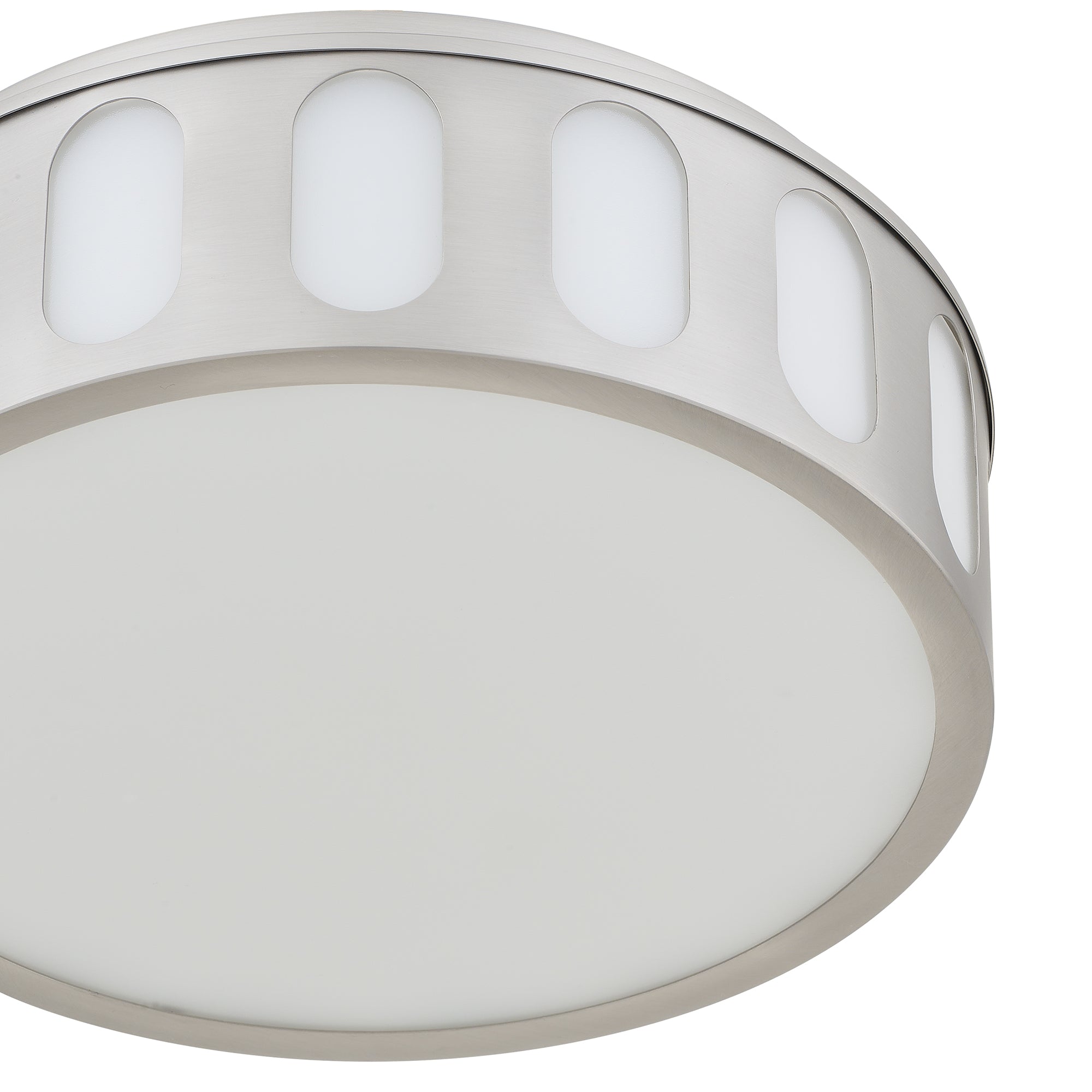 Jandcase 11.25in Brushed Nickel LED Flush Mount Ceiling Light Modern Low Profile Ceiling Fixture Energy Efficient Indoor Lighting