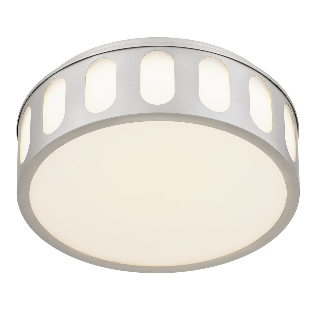 Jandcase 11.25in Brushed Nickel LED Flush Mount Ceiling Light Modern Low Profile Ceiling Fixture Energy Efficient Indoor Lighting