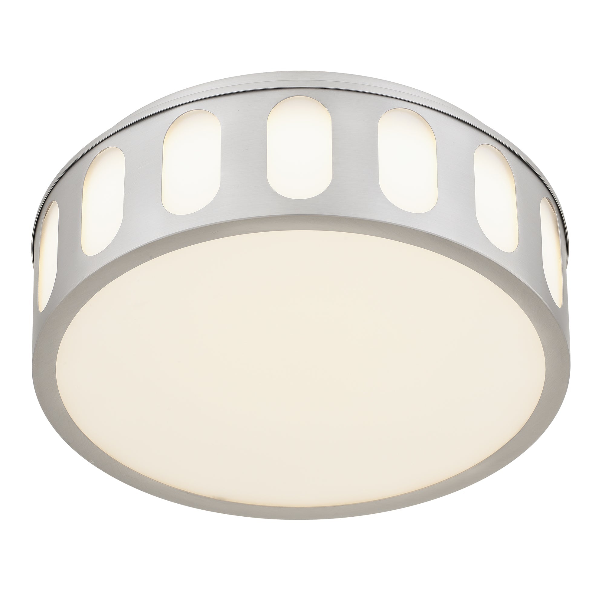 Jandcase 11.25in Brushed Nickel LED Flush Mount Ceiling Light Modern Low Profile Ceiling Fixture Energy Efficient Indoor Lighting