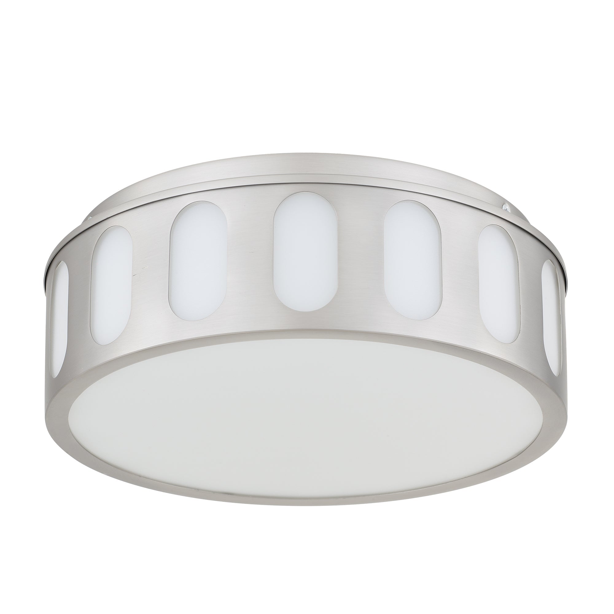 Jandcase 11.25in Brushed Nickel LED Flush Mount Ceiling Light Modern Low Profile Ceiling Fixture Energy Efficient Indoor Lighting