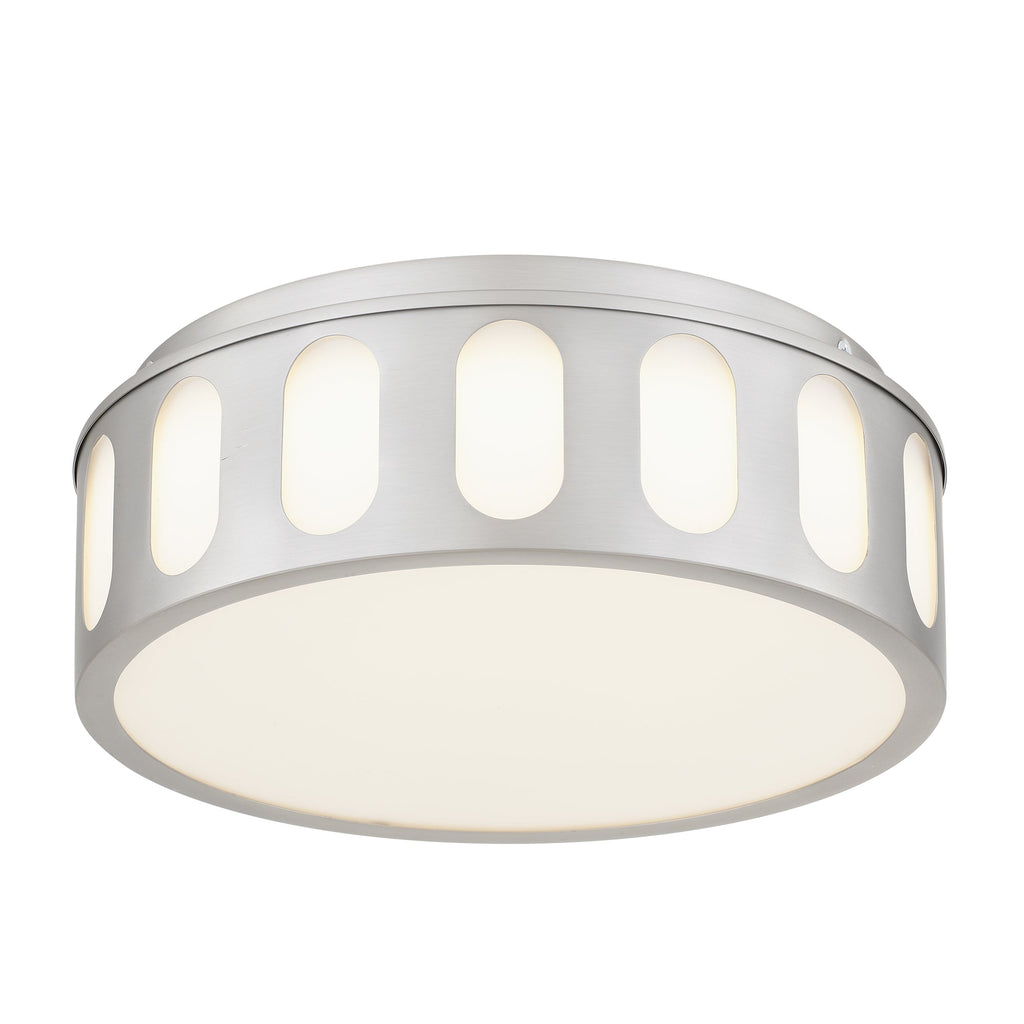 Jandcase 11.25in Brushed Nickel LED Flush Mount Ceiling Light Modern Low Profile Ceiling Fixture Energy Efficient Indoor Lighting