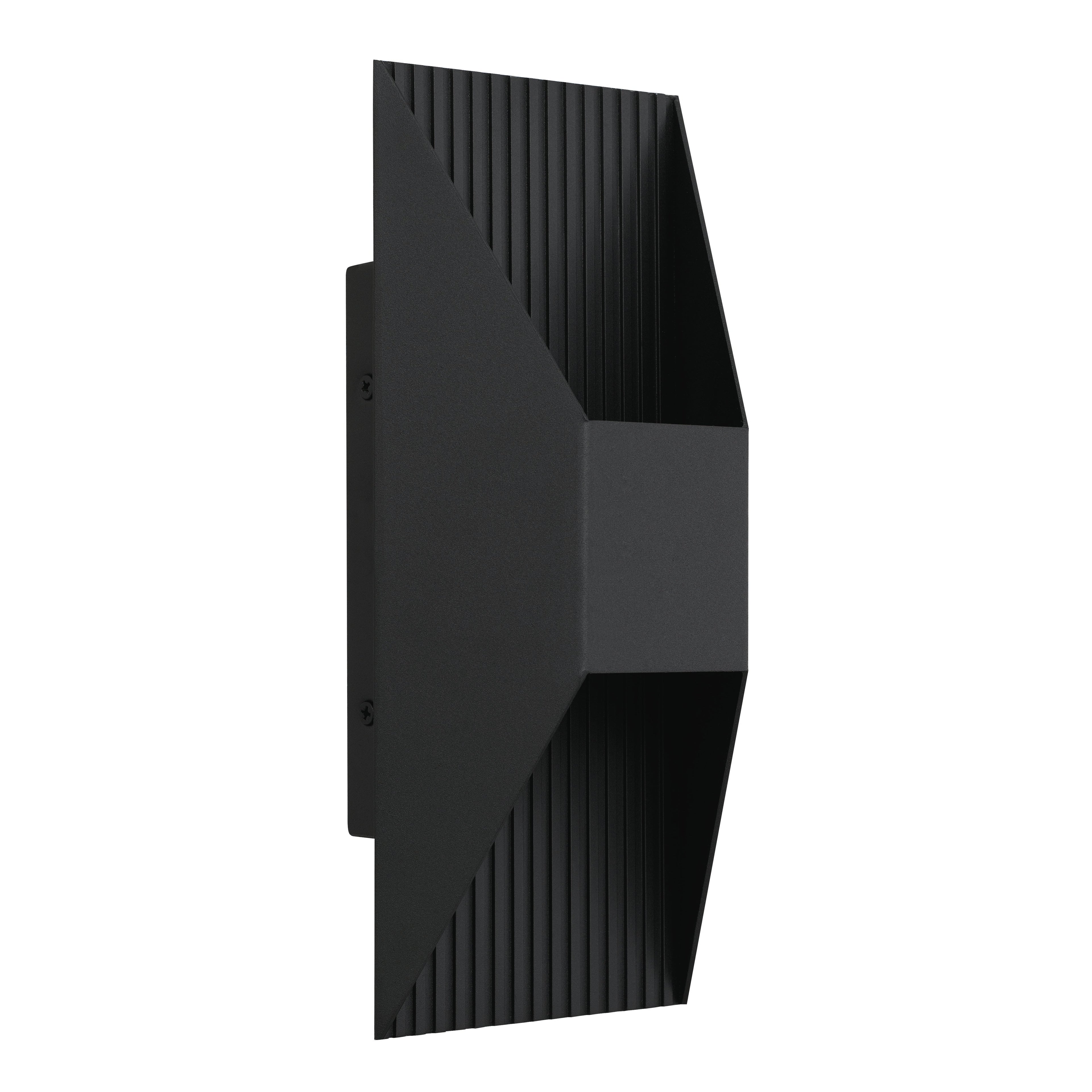 Jandcase 12in Black LED Wall Sconce 14W 595LM 3CCT Dimmable Modern Steel Wall Light Sand Blast Acrylic cETLus Certified