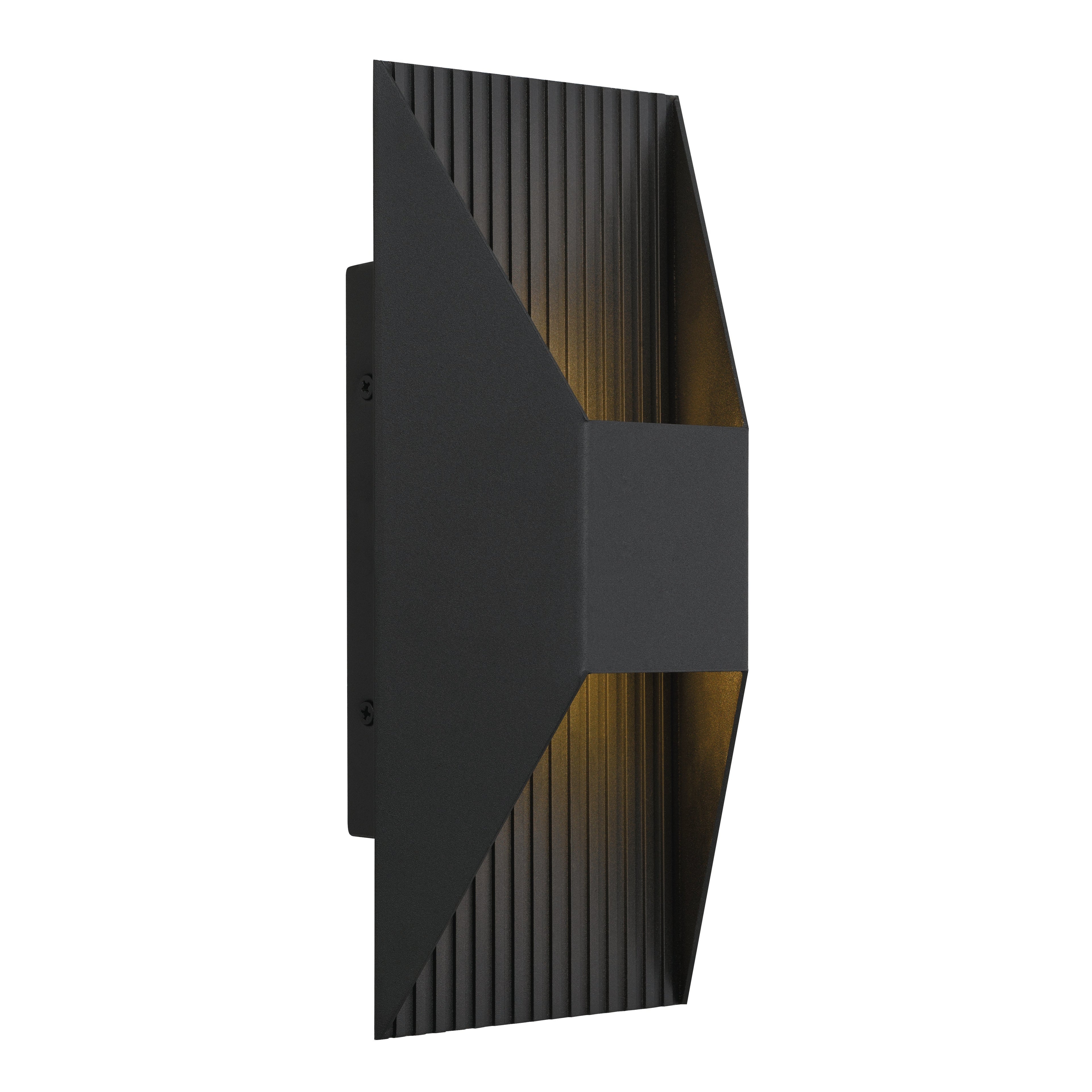 Jandcase 12in Black LED Wall Sconce 14W 595LM 3CCT Dimmable Modern Steel Wall Light Sand Blast Acrylic cETLus Certified