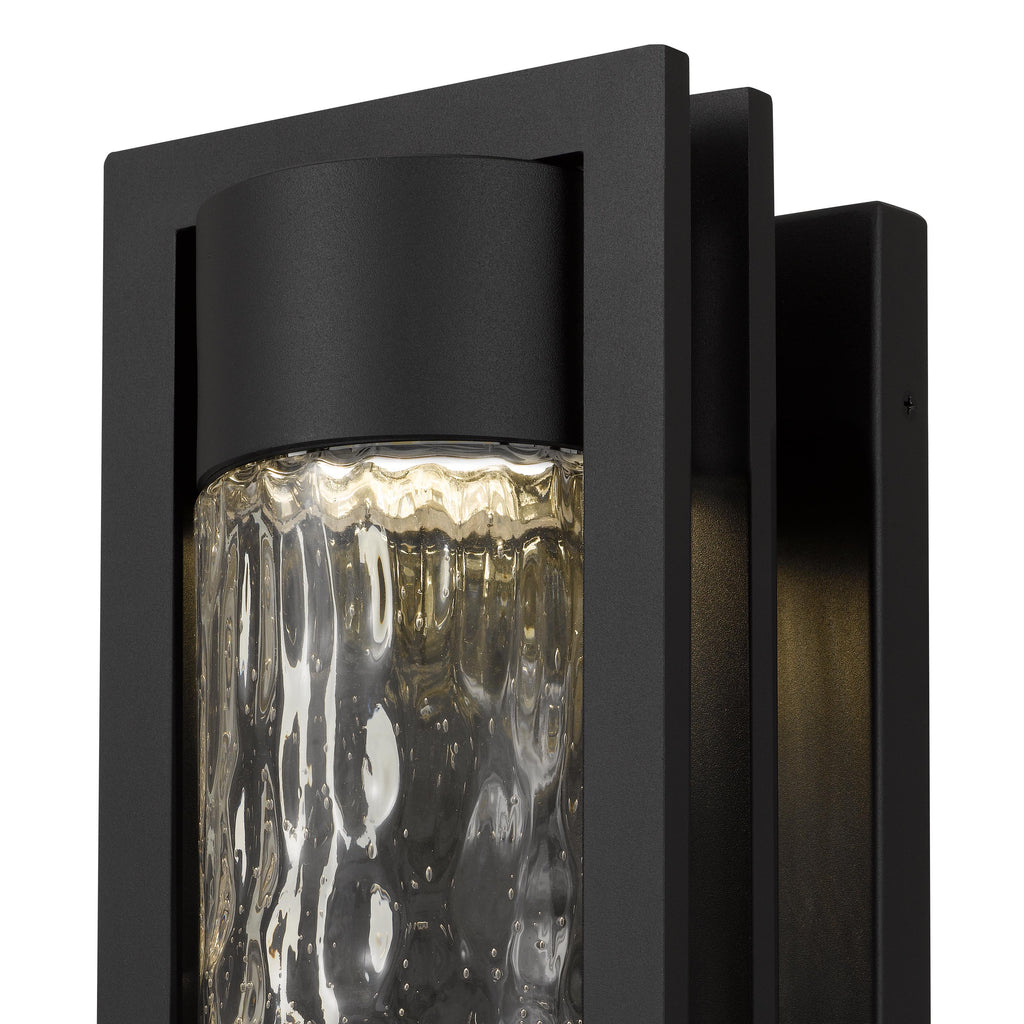 Jandcase 15in LED Wall Sconce 12W 600LM 3CCT Dimmable Modern Indoor Wall Light Clear Hammered Glass cETLus Certified