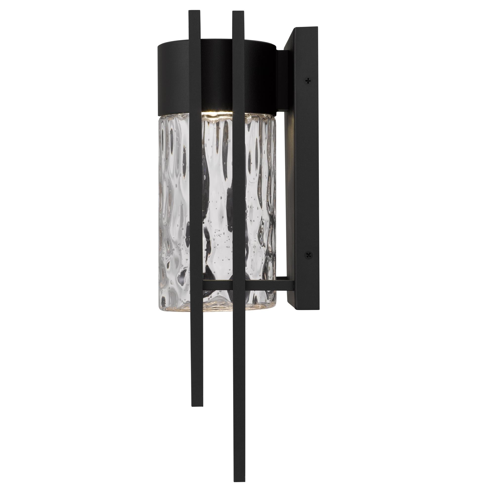 Jandcase 15in LED Wall Sconce 12W 600LM 3CCT Dimmable Modern Indoor Wall Light Clear Hammered Glass cETLus Certified