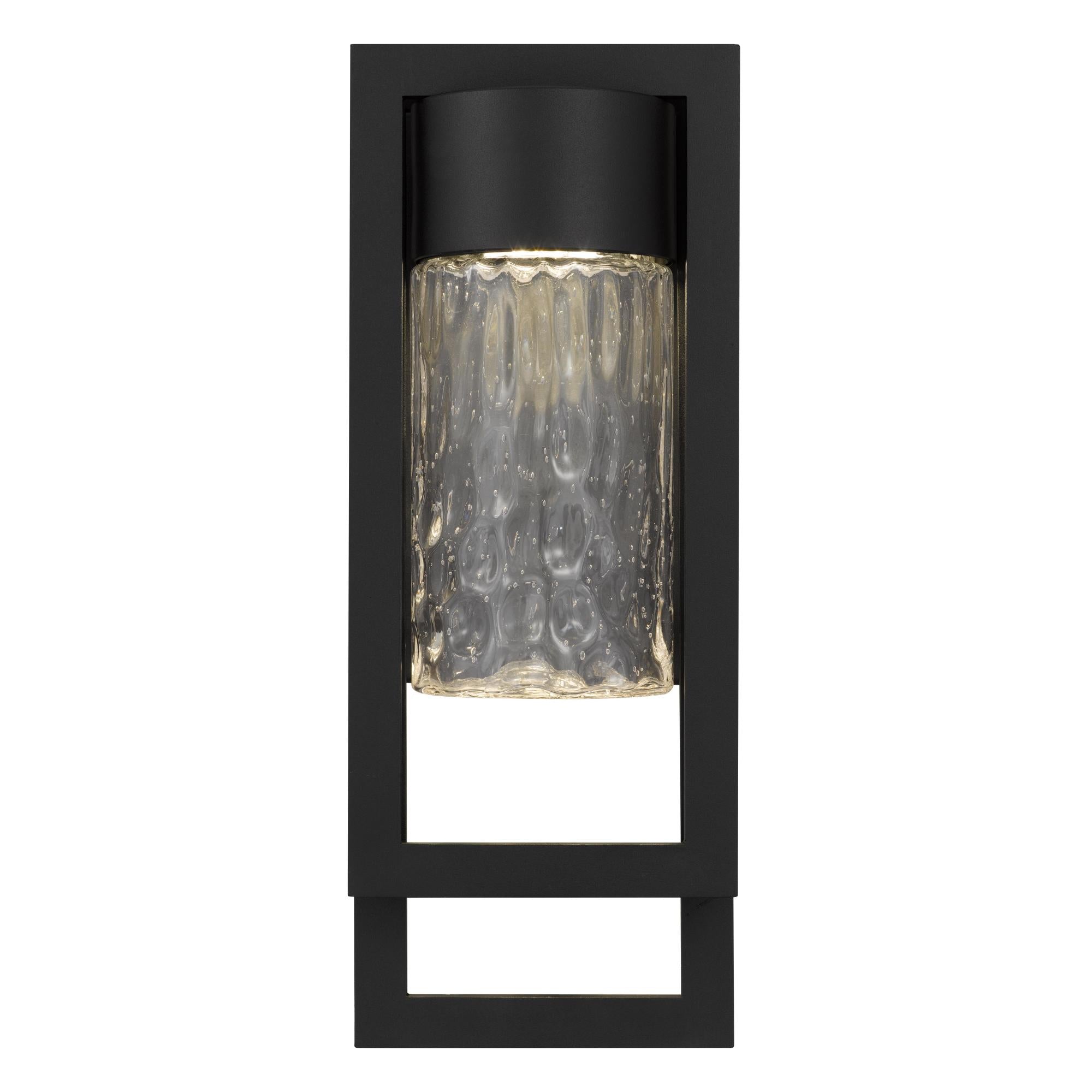 Jandcase 15in LED Wall Sconce 12W 600LM 3CCT Dimmable Modern Indoor Wall Light Clear Hammered Glass cETLus Certified