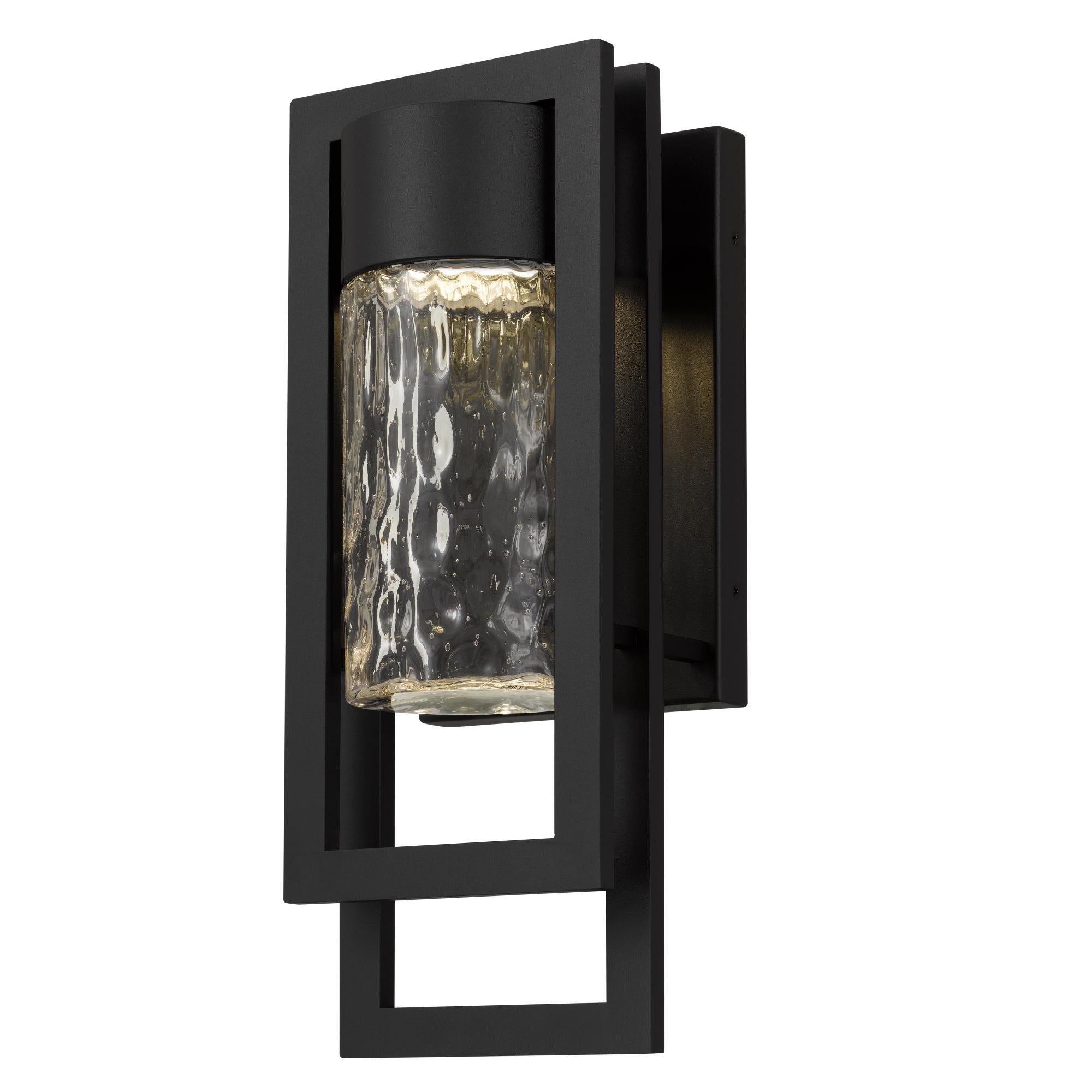 Jandcase 15in LED Wall Sconce 12W 600LM 3CCT Dimmable Modern Indoor Wall Light Clear Hammered Glass cETLus Certified