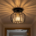 10 in. 1-Light Black Modern Semi Flush Mount Ceiling Light for Foyer, Closet, Entryway, Kitchen
