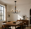 Jandcase 6-Light Black Gold Branch Chandelier ETL Certified Modern Ceiling Pendant Light E12