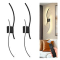 Jandcase 2-Pack LED Wave Wall Light, 39.37in Matte Black Finish, Built-in Dimmable & Color Changing, Touch & Remote Control, Memory & Timer