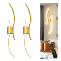 Jandcase 2-Pack LED Wave Wall Light, 39.37in Gold Finish, Built-in Dimmable & Color Changing, Touch & Remote Control, Memory & Timer Function