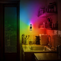 Jandcase 1-Pack RGB Rainbow Running Light Plug-in Night Light with Photocell Sensor 180?? Rotatable Color Changing Wall Night Lamp US Plug