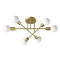 Jandcase 6-Light Semi-Flush Ceiling Light Branch Design Copper Finish E26 Bulb Not Included