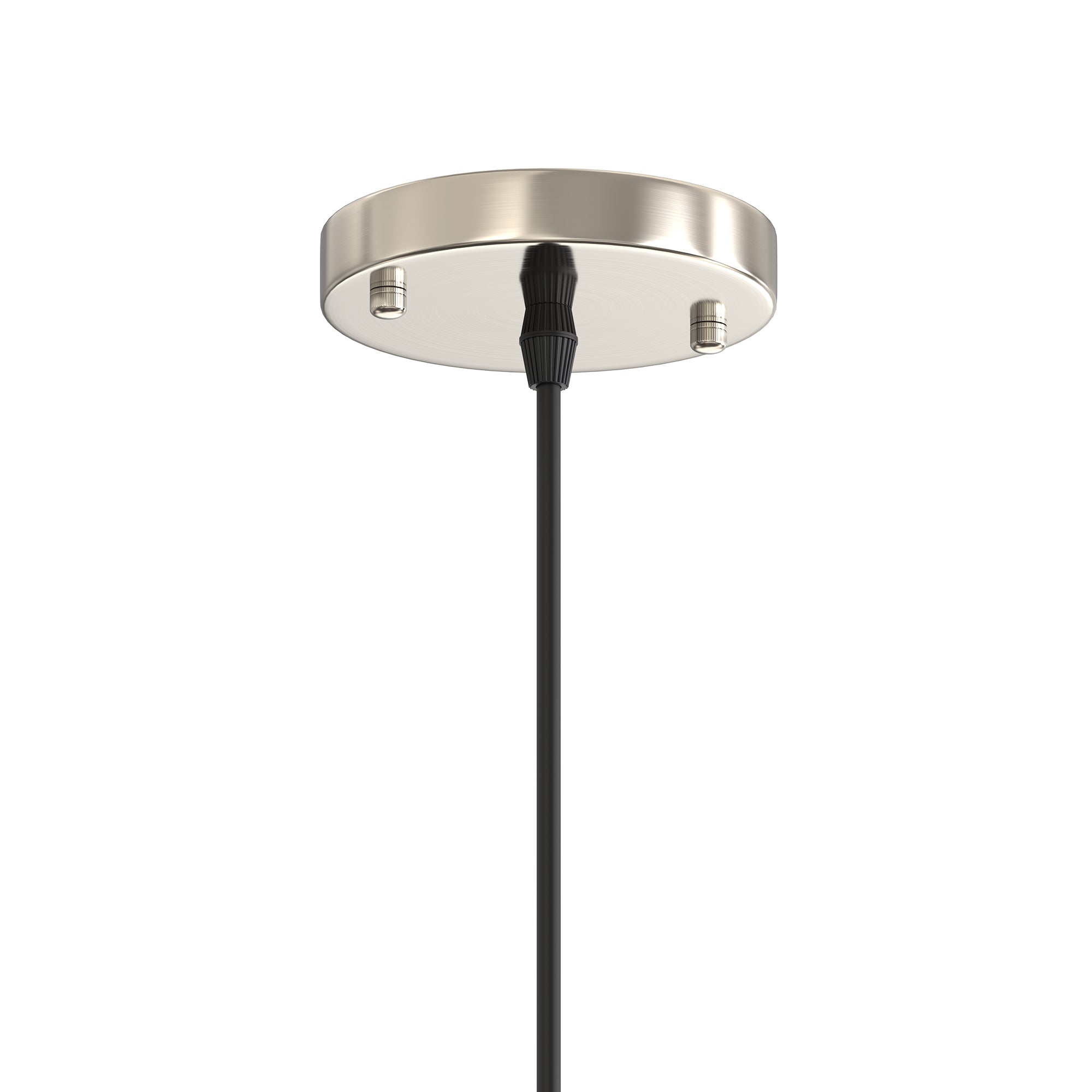 Jandcase 1 Light Nickel Pendant Light with Clear Glass Shade for Kitchen and Dining Room, No Bulbs Included (Set of 2)