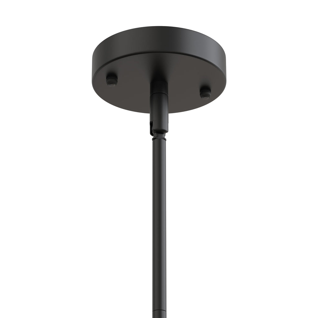 Jandcase 1 Light Modern Matte Black Pendant Light with Clear Glass Shade for Kitchen and Dining Room, No Bulbs Included