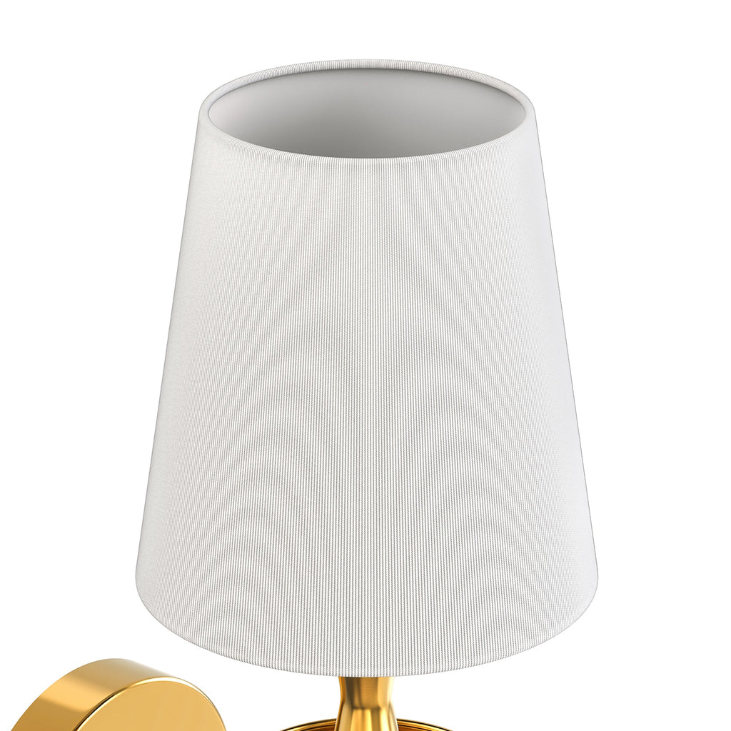Jandcase 4.3 in.2-Pack Modern Wall Sconces with White Fabric Shades, Copper Indoor Wall Lights with Remote RGB Bulbs Included