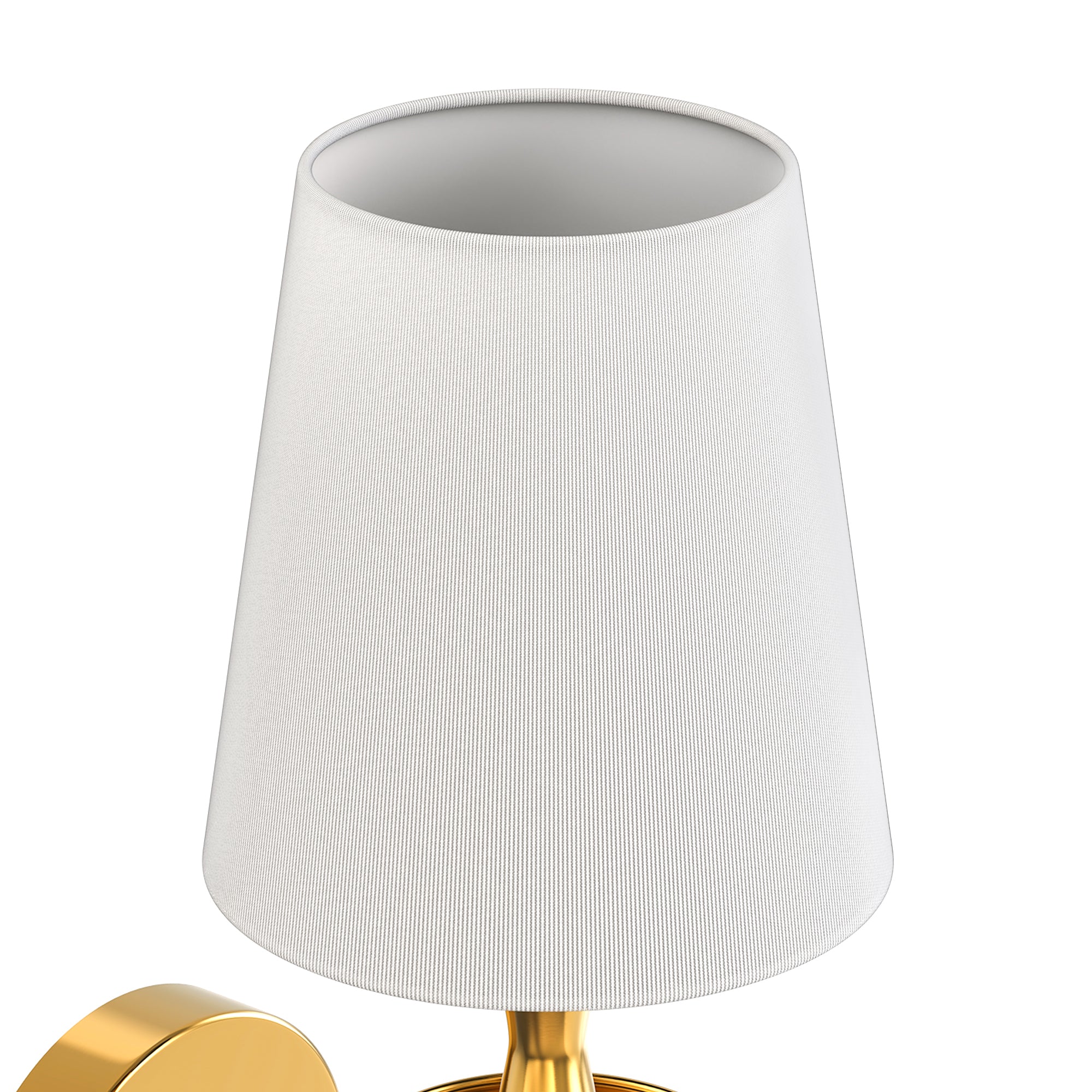 Jandcase 4.3 in.2-Pack Modern Wall Sconces with White Fabric Shades, Copper Indoor Wall Lights with Remote RGB Bulbs Included