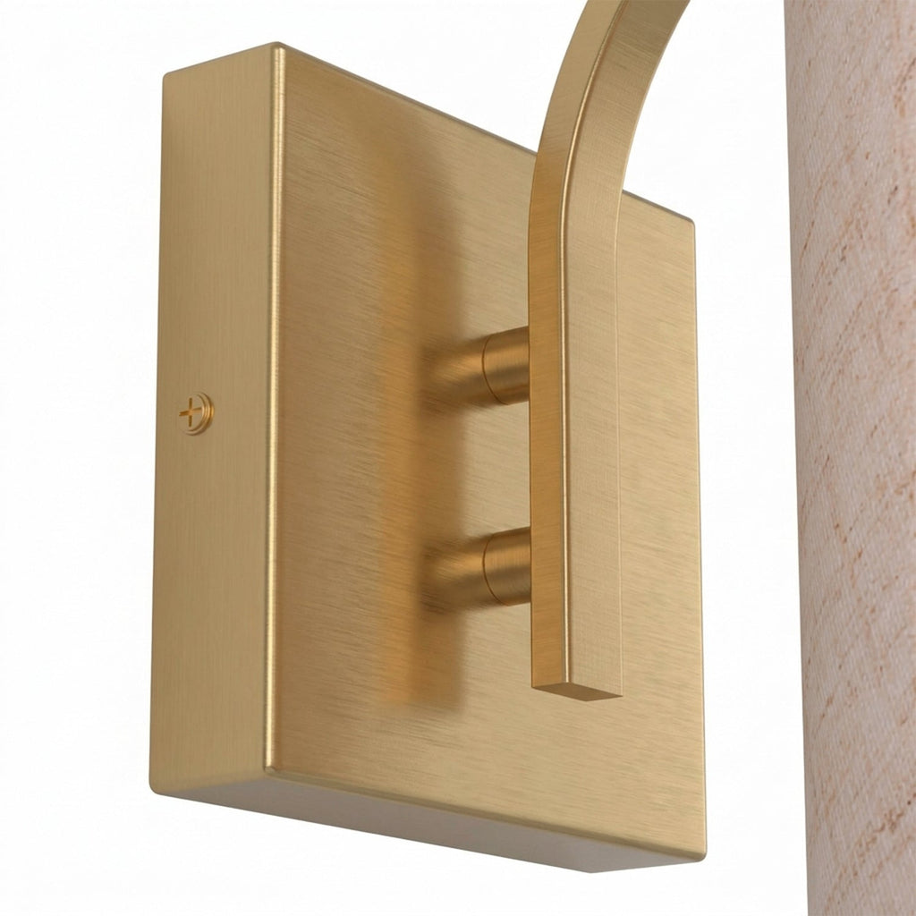 Jandcase Set of 2 Gold Fabric Wall Sconces Modern E26 Indoor Wall Lights with Cylindrical Shade for Bedroom Hallway Living Room