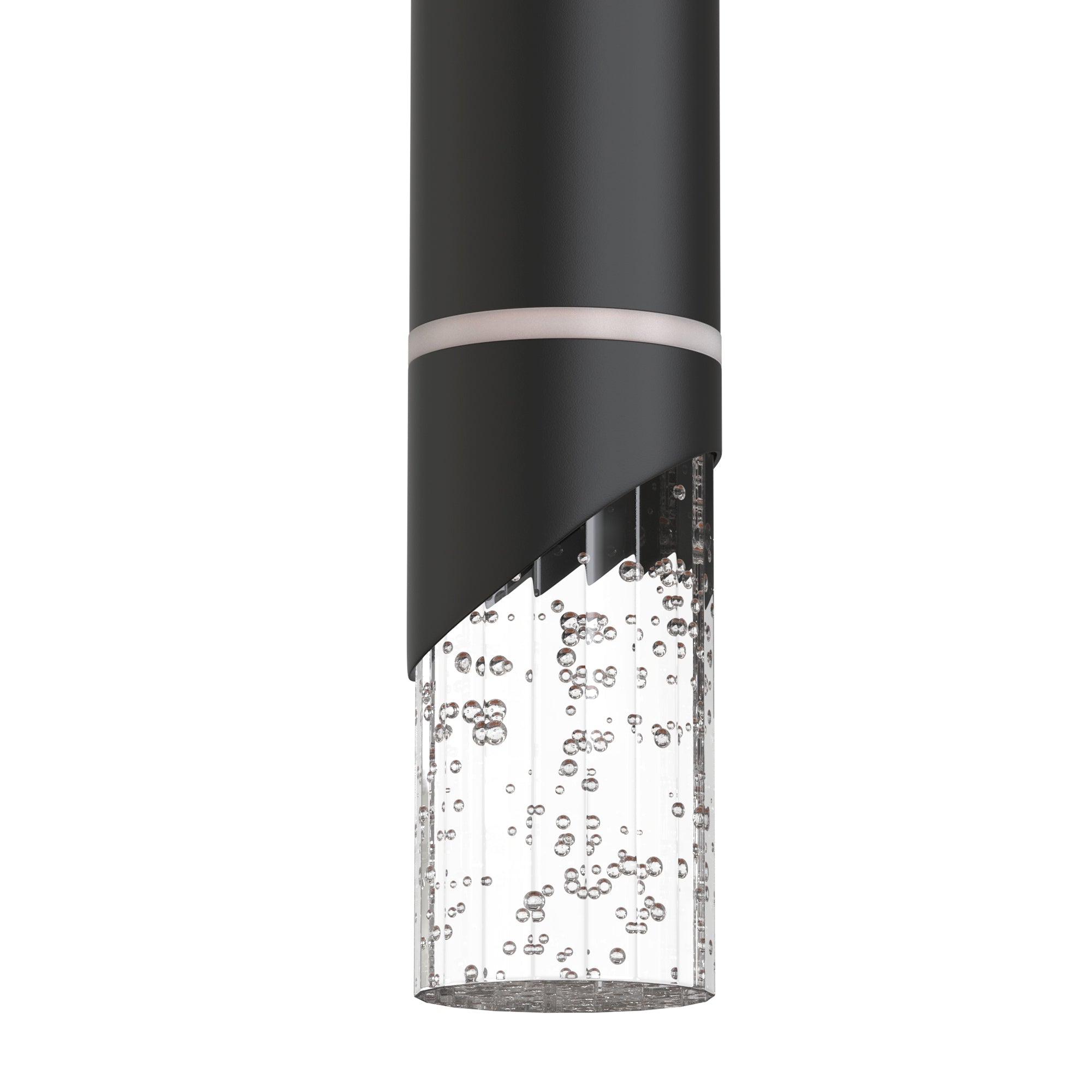 3-Pack1-Light 12W  Black Integrated LED Chandeliers with Crystal Shade, Indoor Decorative Hanging Light Fixture 4000K