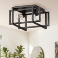 Jandcase 2-Light Modern Farmhouse Semi Flush Mount Ceiling Light Industrial Vintage Iron Ceiling Fixture E26 for Kitchen Hallway Bedroom Entryway