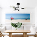 Jandcase 16 in. 6-Light Black Sputnik Modern Linear Semi Flush Mount