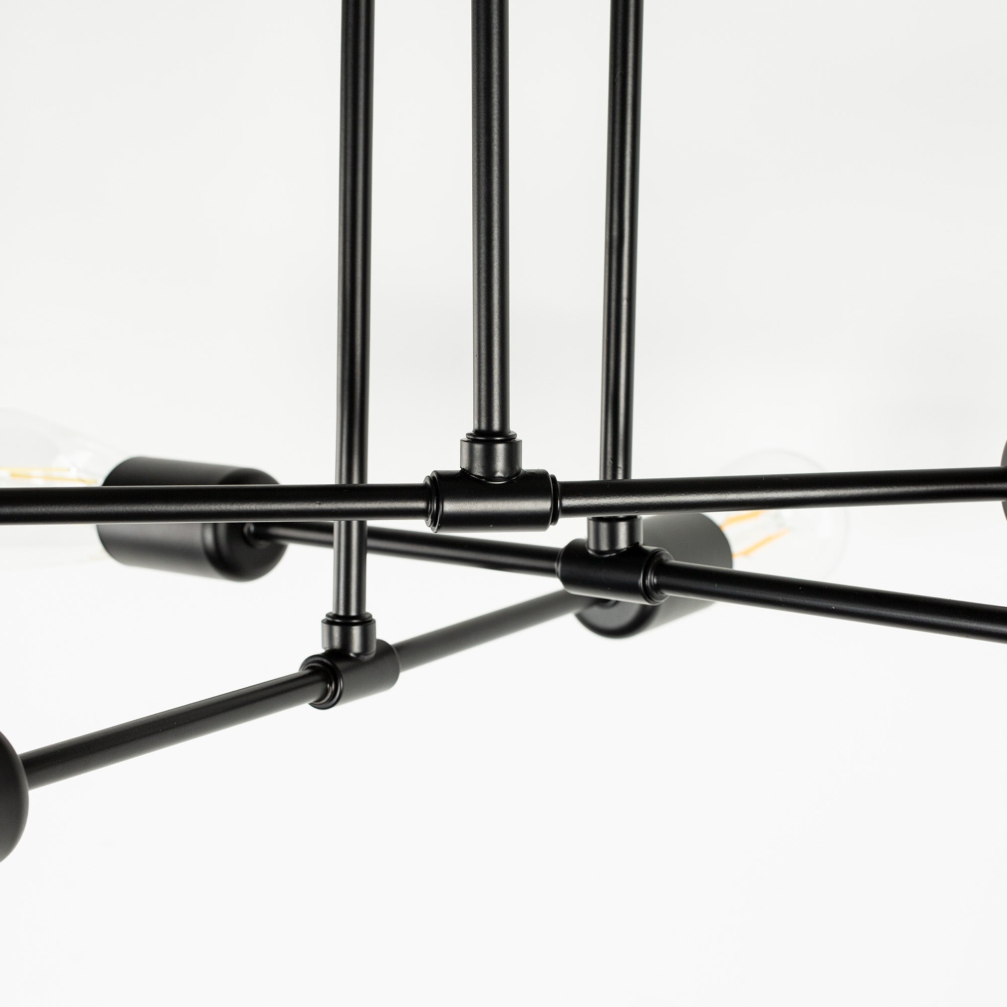 Jandcase 16 in. 6-Light Black Sputnik Modern Linear Semi Flush Mount