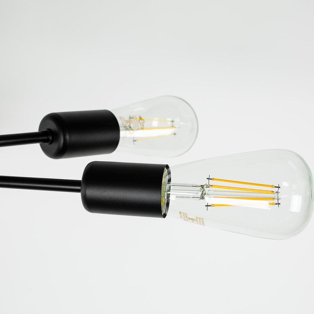 Jandcase 16 in. 6-Light Black Sputnik Modern Linear Semi Flush Mount