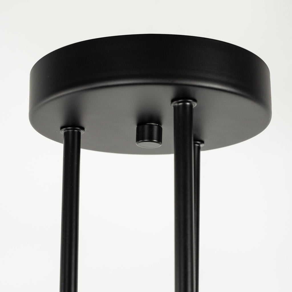 Jandcase 16 in. 6-Light Black Sputnik Modern Linear Semi Flush Mount