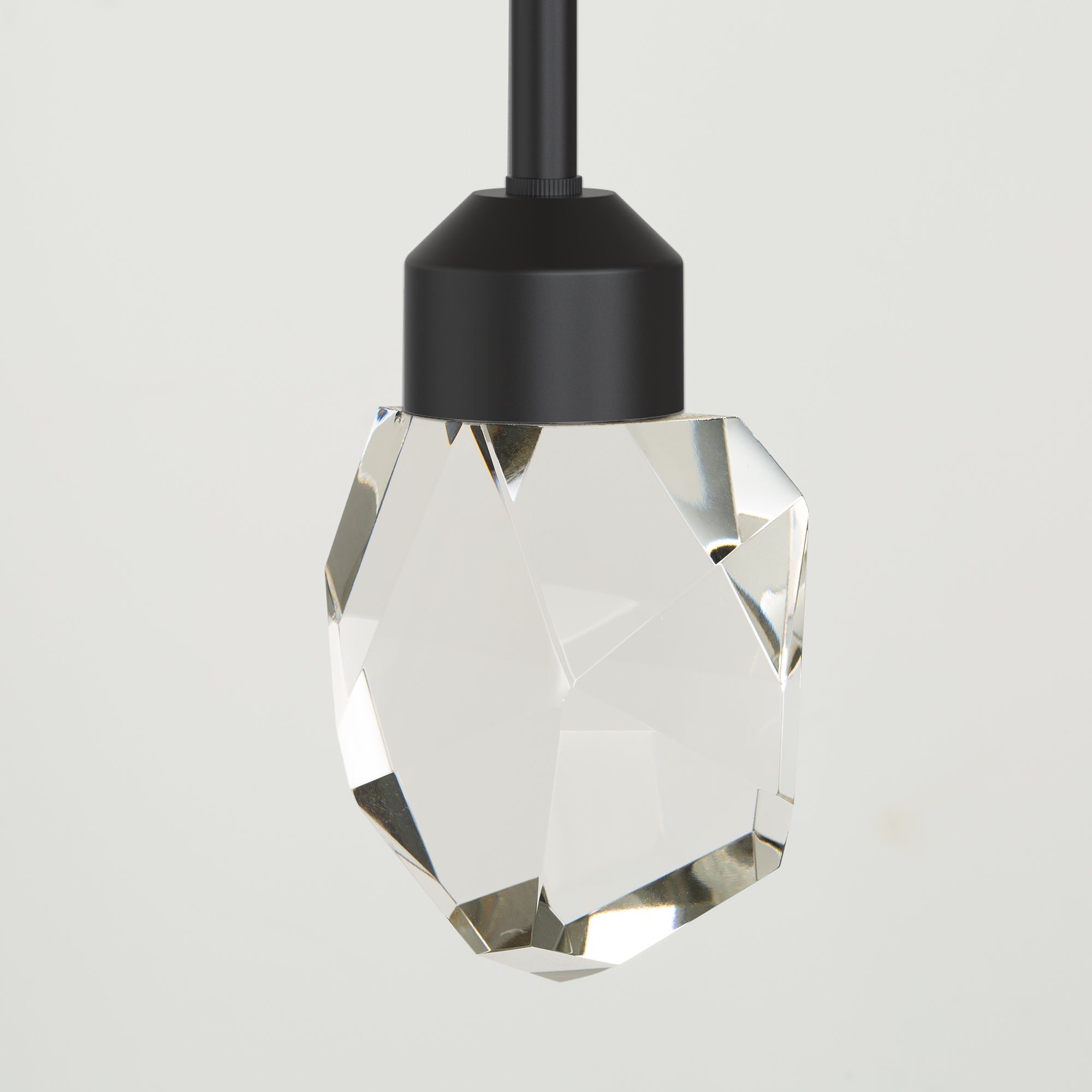 Jandcase 1-Light Modern Black Diamond Pendant Light 5W Integrated LED Hanging Ceiling Light 3000K for Kitchen Dining Room Bedroom