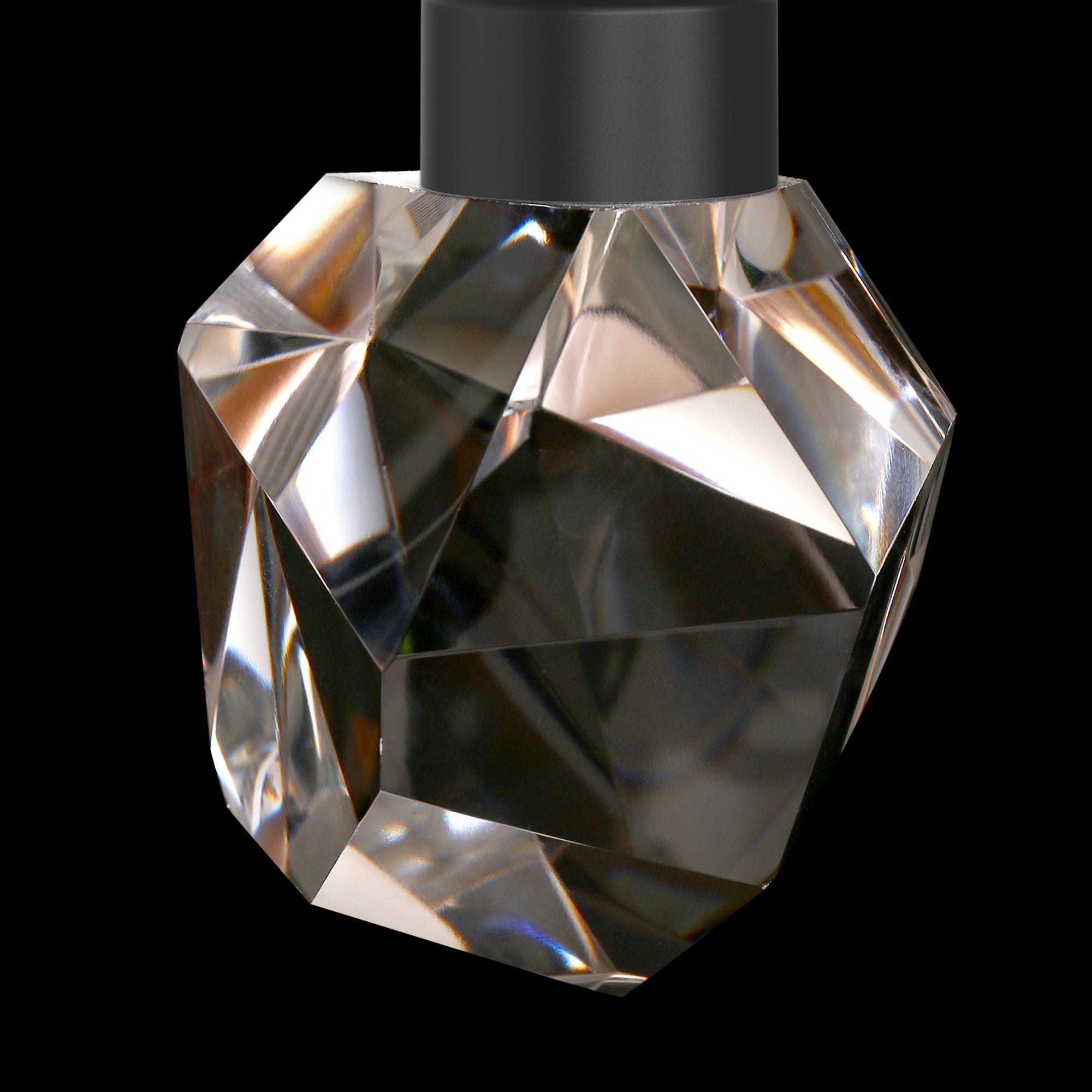Jandcase 1-Light Modern Black Diamond Pendant Light 5W Integrated LED Hanging Ceiling Light 3000K for Kitchen Dining Room Bedroom