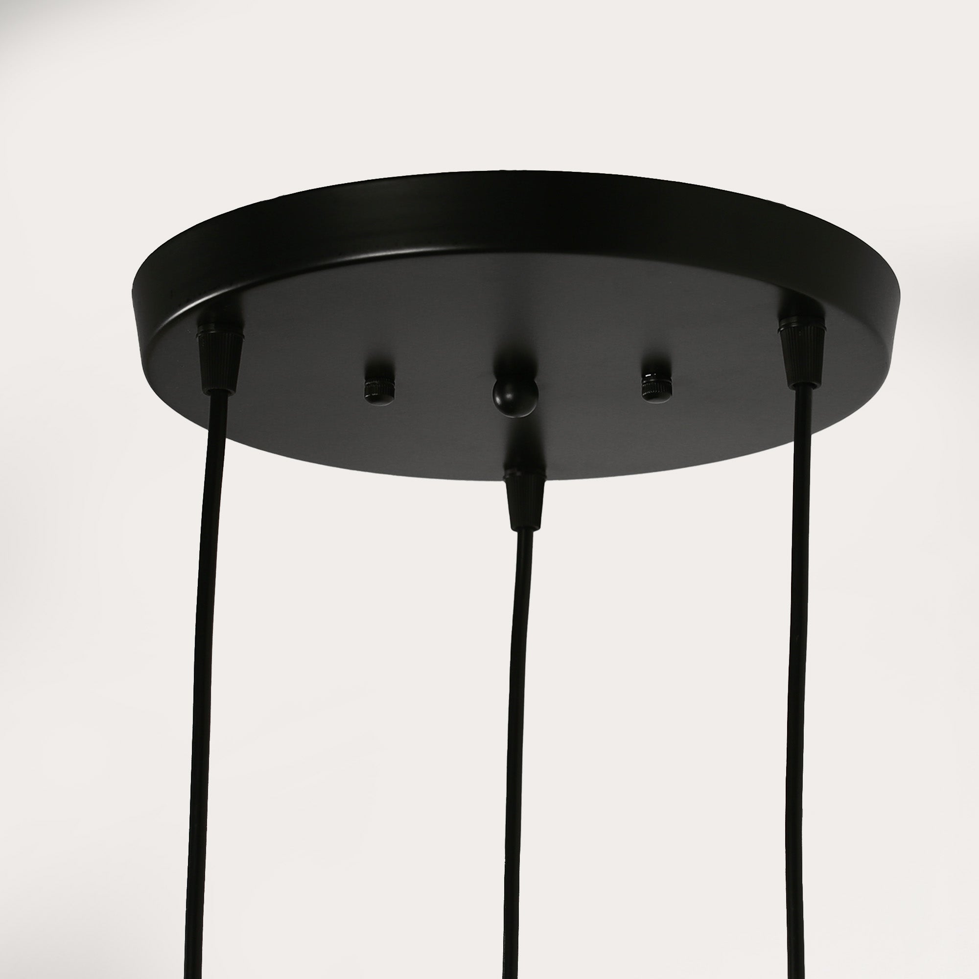 Jandcase 3-Light Black Chandelier Industrial Pendant Light Fixture with Clear Glass Shades for Kitchen and Dining Areas