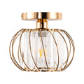 Jandcase Gold Semi Flush Mount Ceiling Light, Modern Single Light Fixture with Glass Shade, E26 Ceiling Lamp for Bedroom Kitchen Hallway Entryway